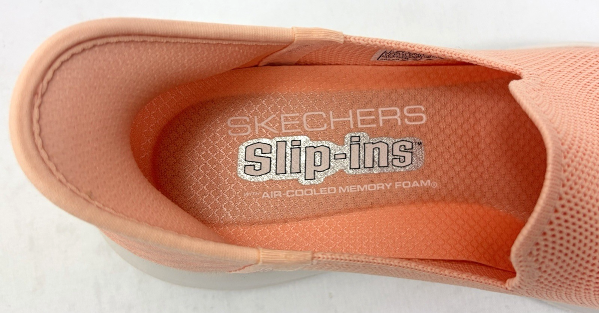 Skechers Slip-Ins Go Walk Joy Vela Sneaker Shoes 124641 Peach