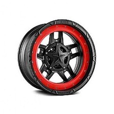 SET OF FOUR 17" RED INNER BEADRINGS FOR KMC XD SERIES XD827 ROCKSTAR WHEELS