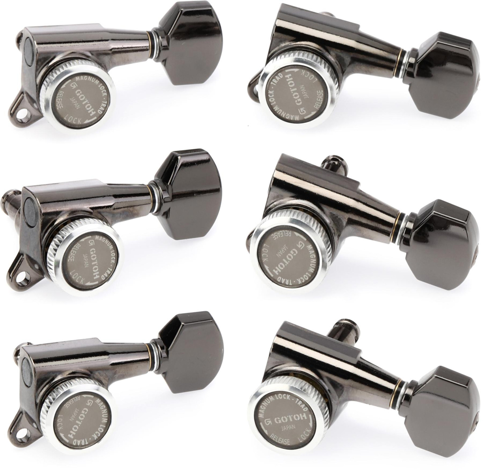 Блокирующие тюнеры Gotoh SG381-07 MG-T - 6 встроенных правосторонних, черный Cosmo
