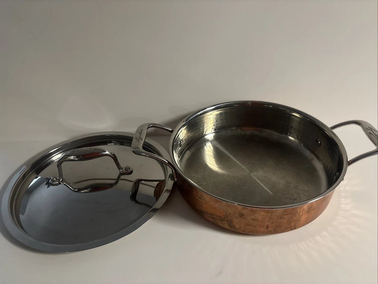 3qt Hammered Copper Lagostina Casserole Pan