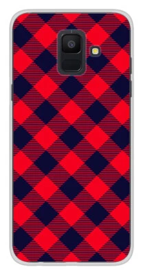 Coque en silicone imprimée compatible Samsung Galaxy A6 2018 Tartan Rouge - Photo 1/3