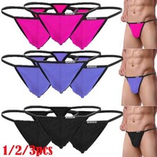 Men Mesh See-through Pouch G-string Briefs UnderwearT-back Thong V-string M L XL