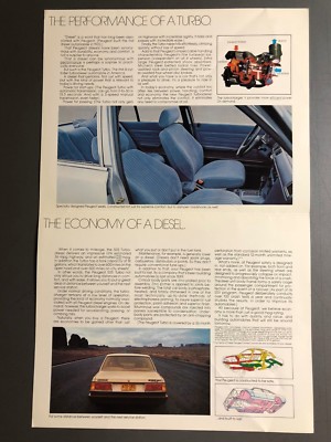 1981 Peugeot 505 Turbo Diesel Coupe Folder Brochure - RARE