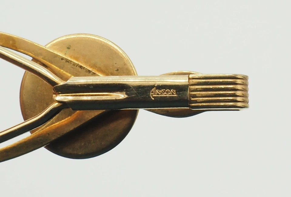 De colección ANSON Art Deco Años 40 Pesca Peces Mosca Cebo Señuelo Tie Bar Tack Clip Cierre Foto 4 de 4