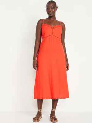 Old Navy Women's Linen-Blend Cami Midi Dress Size XL | eBay