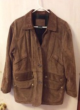 RALPH LAUREN AUTHENTIC CHOCOLATE BROWN HEAVY SUEDE MANS JACKET SIZE P/S