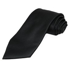 New pack of 10 formal men's necktie solid 100 polyester uniform wedding black