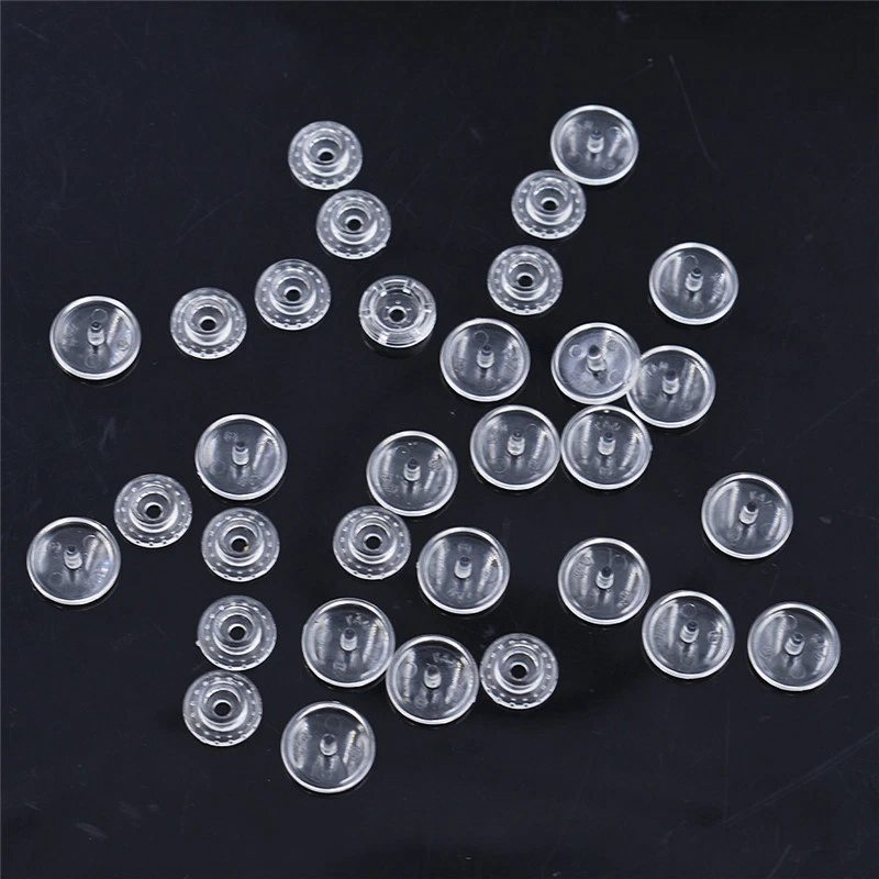 50 Pcs Clear Plastic Snaps Button Fasteners Sewing on Clothes DIY Hand Crafts - Image 3 of 4