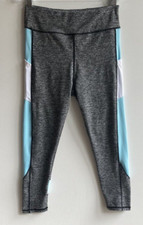INFINETELY STRONG Wm's Stretch Pull On Activwear Blk/Blue/Wh Leggings Sz L