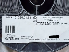 Carol C1356 24/2C Hi-Fi Audio/Speaker Wire Cable Bare + Tinned 120V Black /100ft