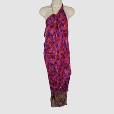Dries Van Noten Women Pink Floral Drill One-Shoulder Layered Silk Dress Size 36