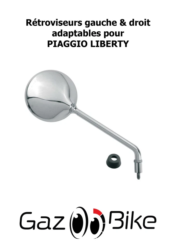 Paire Rétroviseur adaptable gauche/droit Piaggio LIBERTY 50 2T de 2005 à 2008 - Photo 2/3
