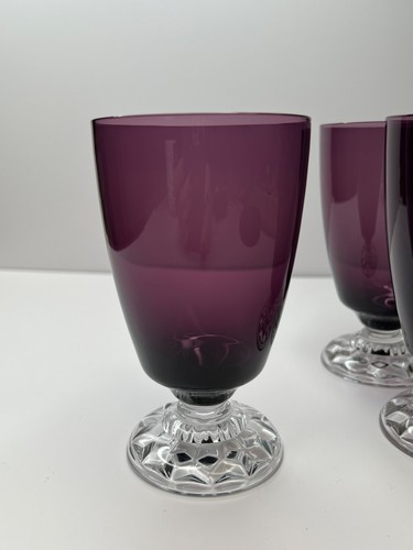 Set Of 4 Vintage Fostoria American Lady Burgundy/Amethyst Water Goblets 4" Tall - Picture 10 of 15