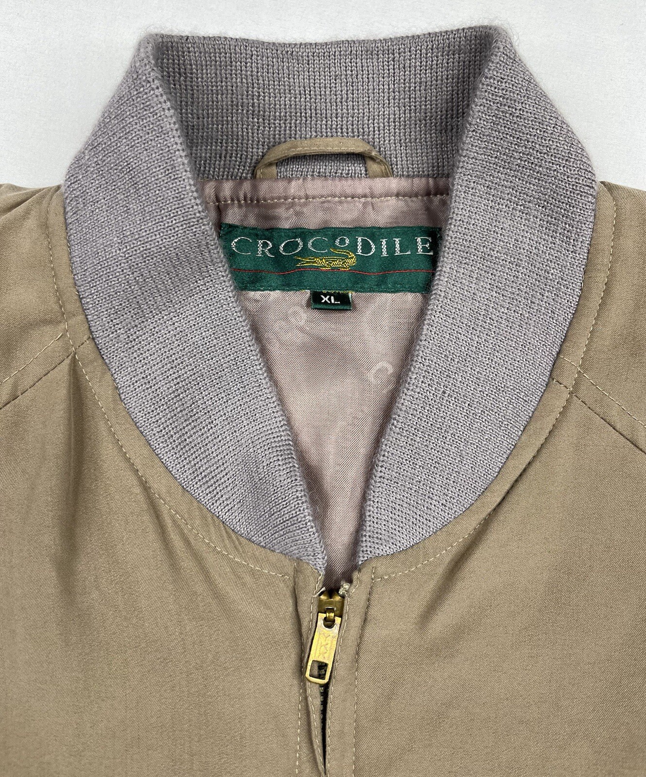 Vintage Crocodile Jacket White Gator Adult XL Varsity Bomber Full Zip Lacoste image 6