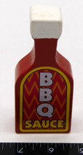 Wood Pretend BBQ Sauce Bottle Food Play Toy Barbecue Kitchen