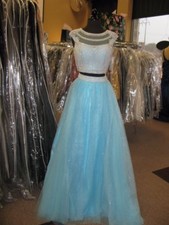 Tiffany 16242 Sky Blue Stunning Crop Top Ball Gown Dress sz 6 SALE NWT