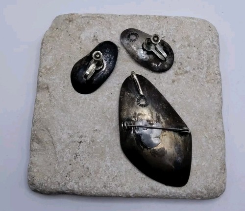 Vintage Mexiko Sterlingsilber Brosche Anhänger Schraube Rückseite Ohrring Schmuck Set - Bild 2 von 13