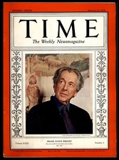 Time The Weekly News Magazine - January 17, 1938 - Frank Lloyd Wright Time The Weekly News Magazine - January 17, 1938 - Frank Lloyd Wright