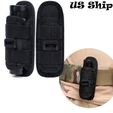 Tactical Flashlight Pouch Holster Belt Carry Case Holder with 360 Degrees Rotate