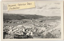 Pendine Sands, Carmarthenshire, Caravan Park, Beach & Hill Views. RP PC