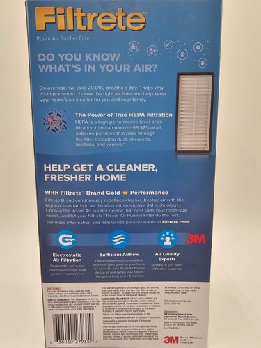 3M Filtrete A/D/H Advanced Allergen Bacteria Virus HEPA Air Filter 2 Pack - Picture 6 of 8