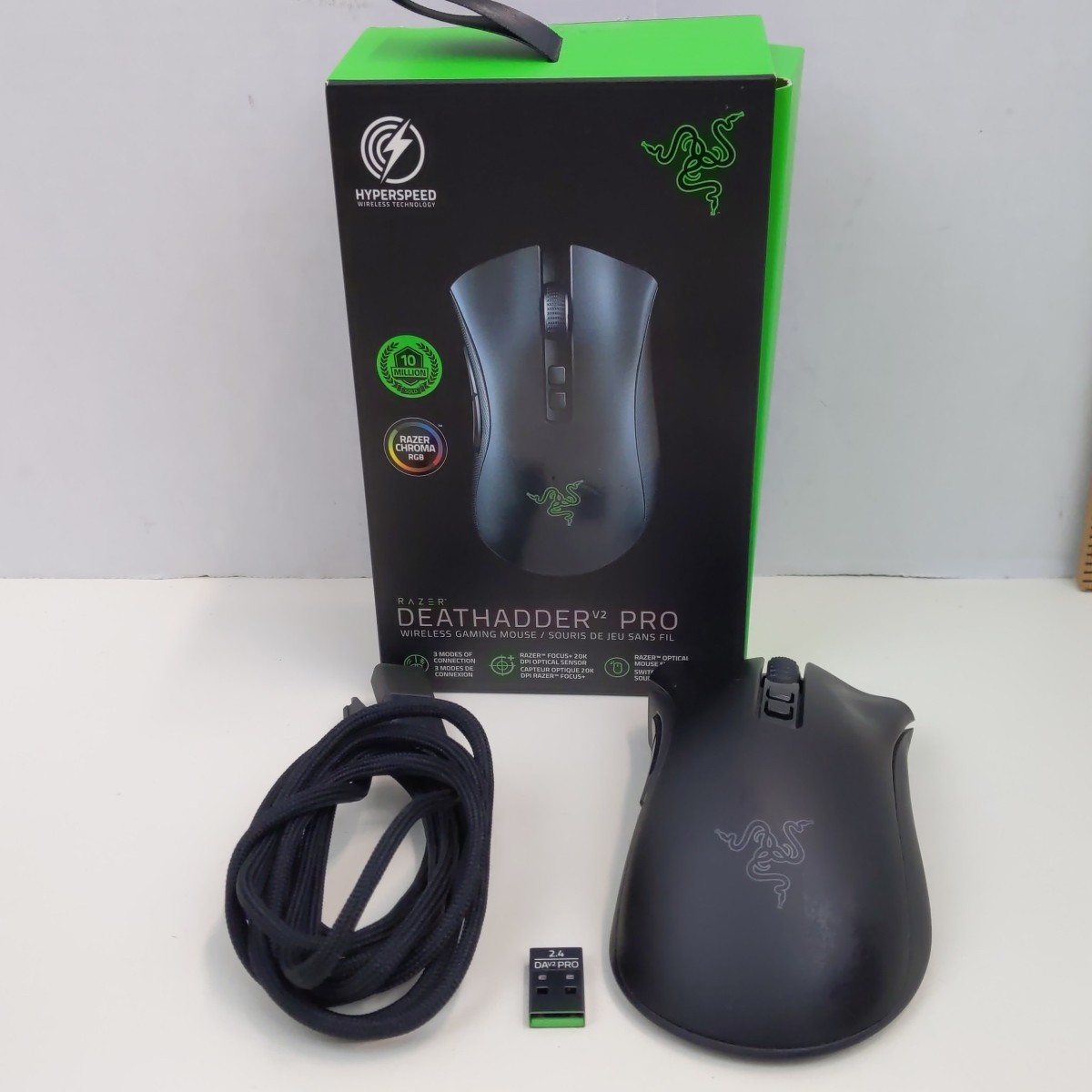 Razer DeathAdder V2 Pro Wireless Gaming Mouse Black RGB 20K DPI Dongle USB
