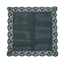 CTM Women's Twilight Beauty Black Lace Handkerchief