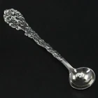 VTG Sterling Silver - GORHAM Flower Leaf Ornate Salt Sugar Spice Spoon - 5g