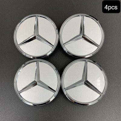 4Set of Silver Wheel Center Rim Hub caps 75mm For Mercedes A C E Most Models NEW