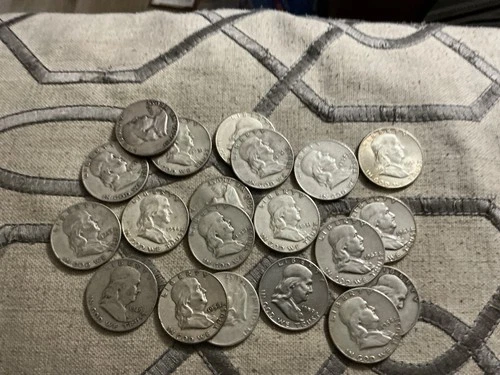 Roll of 20 Franklin Half Dollars 1949-1964 .90 fine silver
