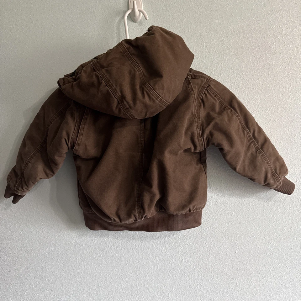 Chaqueta Abrigo de Trabajo BERNE Marrón Niño Pequeño Talla 4T - Duradera y Cálida - Usada en Excelente Condición Foto 4 de 4