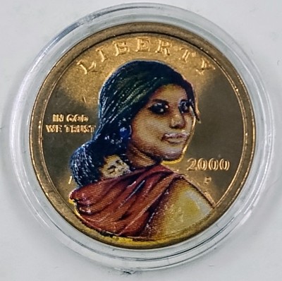 2000 P Sacagawea Colorized Obverse Golden Dollar Coin Uncirculated