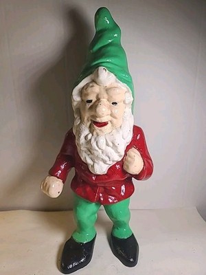 Super Rare Antique 1920s Cast Iron GNOME Doorstop Hubley Original Paint