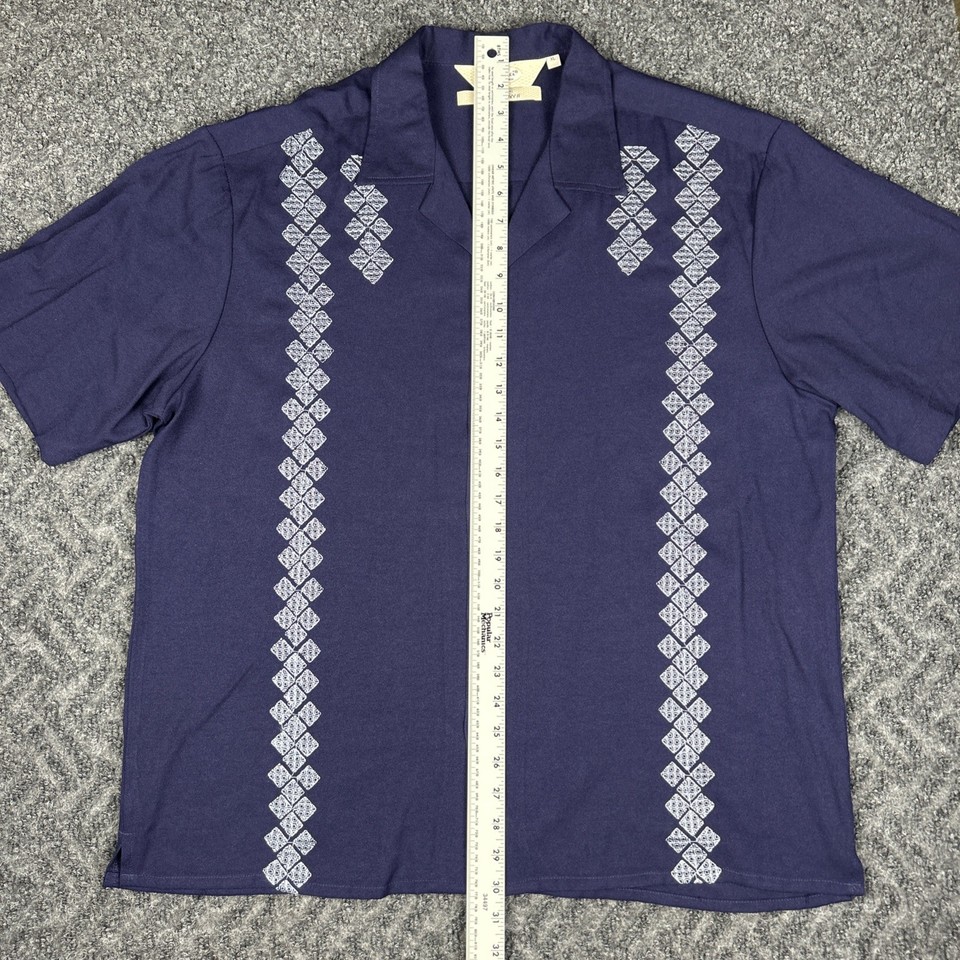 Da Vinci Charlie Sheen Shirt Men's XL Geometric Print Short Sleeve