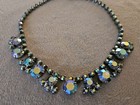 Vintage Austria Aurora Borealis  Green/Blue/Purple Rhinestone Necklace — photo 1