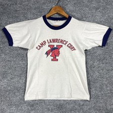 VINTAGE 60s Champion Boy Scout Camp Cory T Shirt Youth 14 Indian Running Man