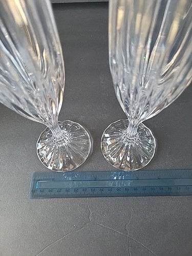 VTG Mikasa Crystal PARK LANE Champagne Flutes 8 5/8" Excellent Set Of 2 - Picture 5 of 5