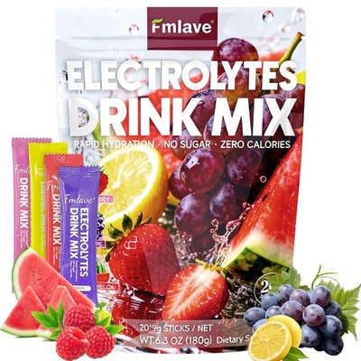 Hydration Premium Electrolyte Drink Mix Lemon Raspberry Watermelon 20 Stick Pack
