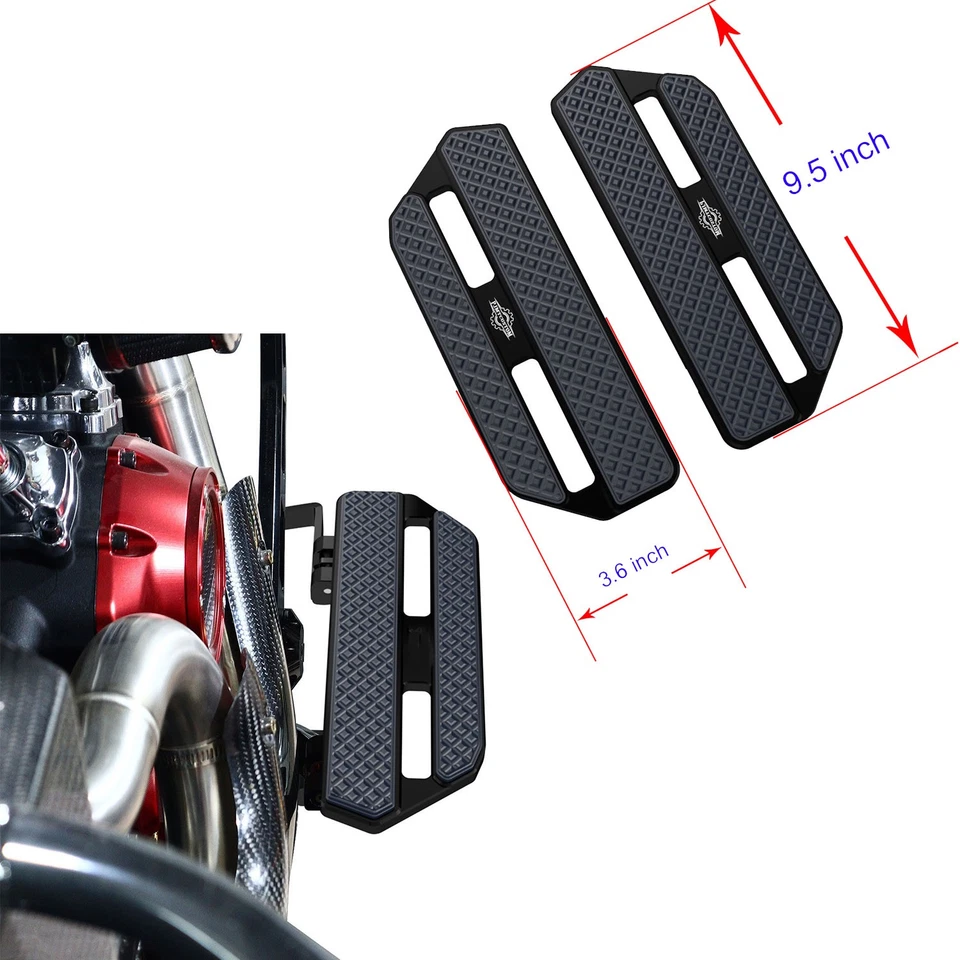 Black Small Rider Floorboards for Harley 86-23 Touring Road Glide FLHX FLHT FLHR Foto 3 de 4