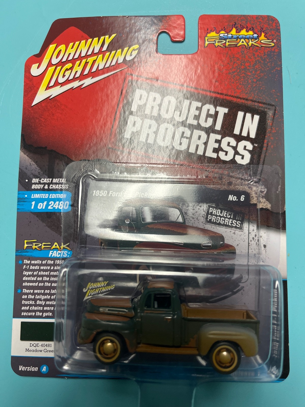 JOHNNY LIGHTNING STREET FREAKS PROJECT IN PROGRESS 1950 FORD F-1 PICKUP "RARE"