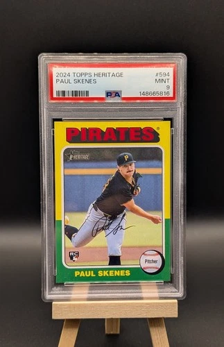 PSA 9 2024 Topps Heritage Paul Skenes RC Mint #594 Pirates Rookie High Number