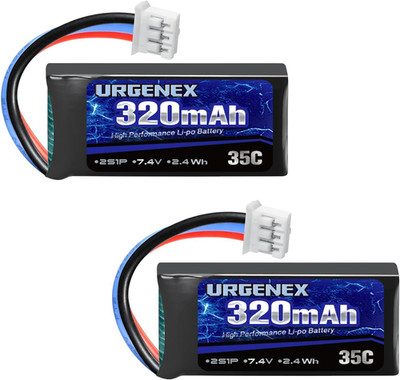 URGENEX 7.4V 2S 320mAh 35C Lipo Battery PH2.0 3-Pin Plug for UMX Airplane