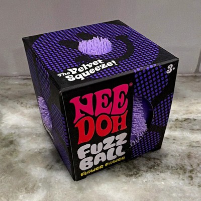 New Sealed Schylling NeeDoh Fuzz Ball Flower Power Velvety Purple Authentic