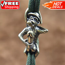 Monkey Brass Knife Bead EDC Paracord Lanyard DIY Outdoor Charm Rope Pendant