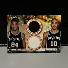 Topps 2025 Holiday Mega Dual Player Relic Devin Vassell Jeremy Sochan Spurs
