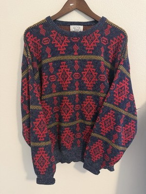 Vintage Sears Native American All Over Print Sweater XL