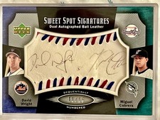 David Wright Miguel Cabrera 2005 UD Dual Auto Sweet Spot Red/Blue 11/15 Leather