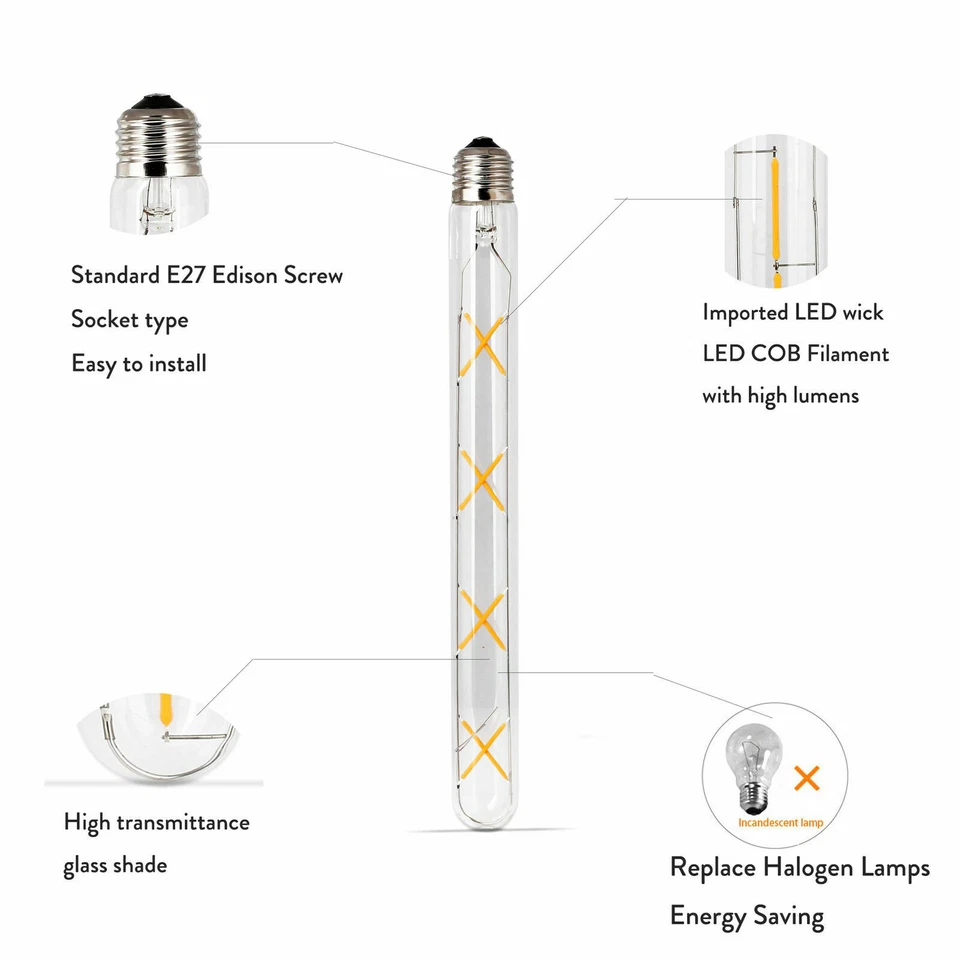 220V E27 T30 Vintage Retro LED Light Bulbs Lamp Warm White 6W 4W 2W Filament RML - Image 4 of 4