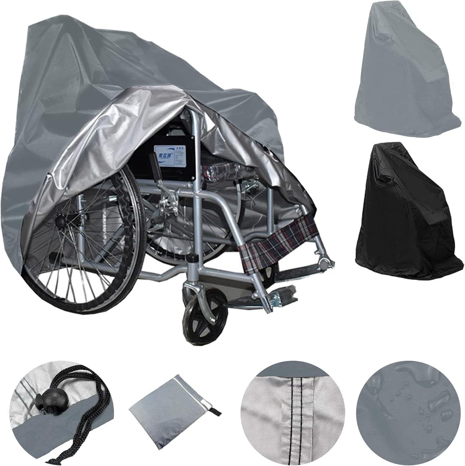 Wheelchair Covers Waterproof,Electric Wheelchair Cover with Elastic Rope，420D Ox
