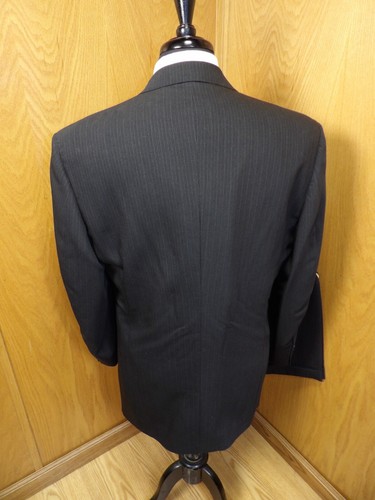Daniel Hechter Mens Suit 42L 34 X 28 Dark Gray Pinstripe Wool Blend T#405 - Picture 2 of 8